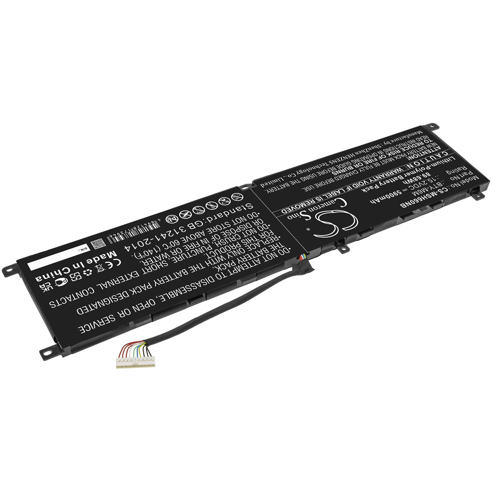 Li-Polymer Battery fits Msi, Creator 15 A10sdt, Creator 15 A10sdt-065es 15.2V, 5900mAh / 89.68Wh Notebook & Laptop Cameron Sino Technology Limited