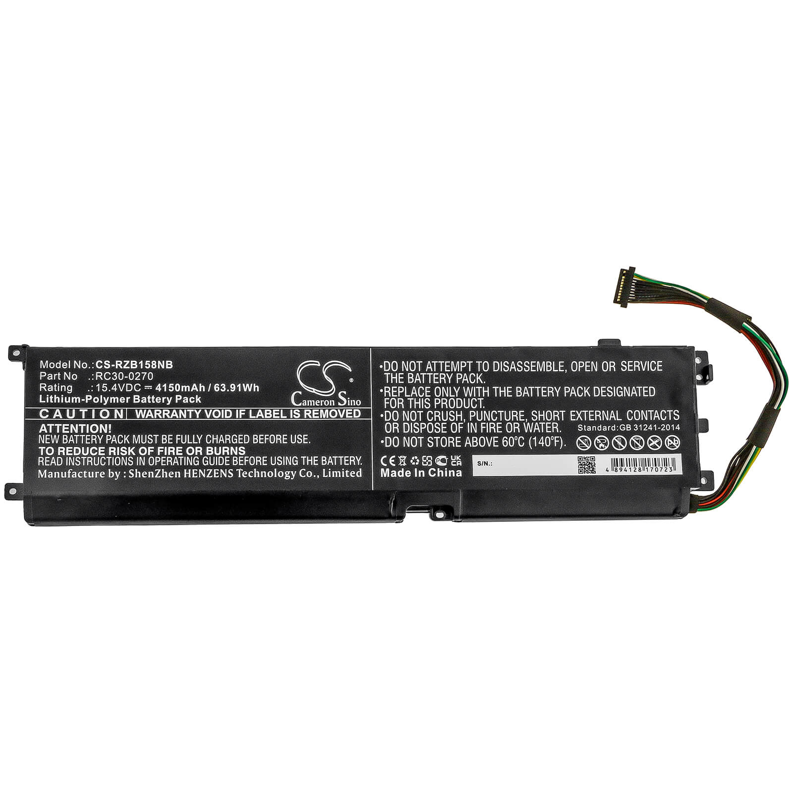 Li-Polymer Battery fits Razer, Blade 15 Base, Blade 15 Base 2018 Gtx 1660 Ti 15.4V, 4150mAh / 63.91Wh Notebook & Laptop Cameron Sino Technology Limited