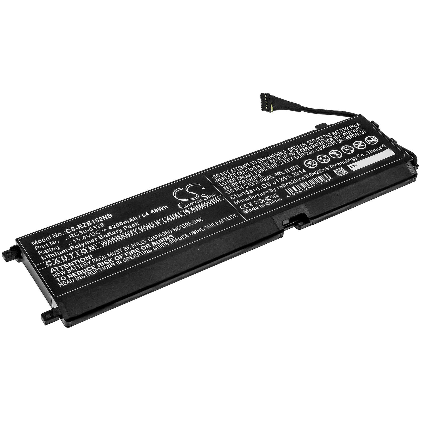 Li-Polymer Battery fits Razer, Blade 15 2020, Blade 15 2021 15.4V, 4200mAh / 64.68Wh Notebook & Laptop Cameron Sino Technology Limited