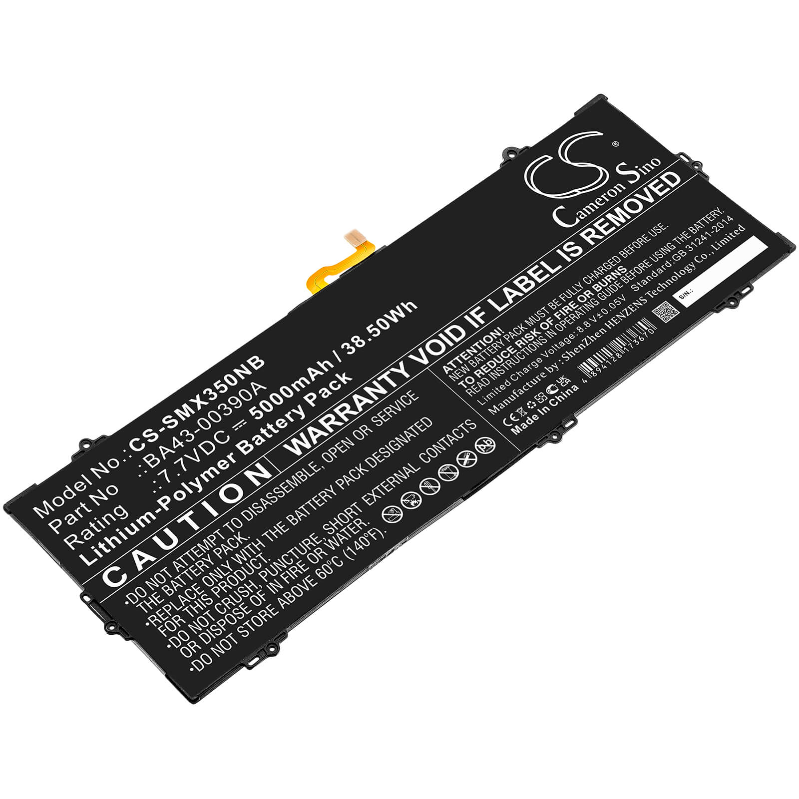 Li-Polymer Battery fits Samsung, Chromebook 15,6", Xe350xba-k01us 7.7V, 5000mAh / 38.50Wh Notebook & Laptop Cameron Sino Technology Limited