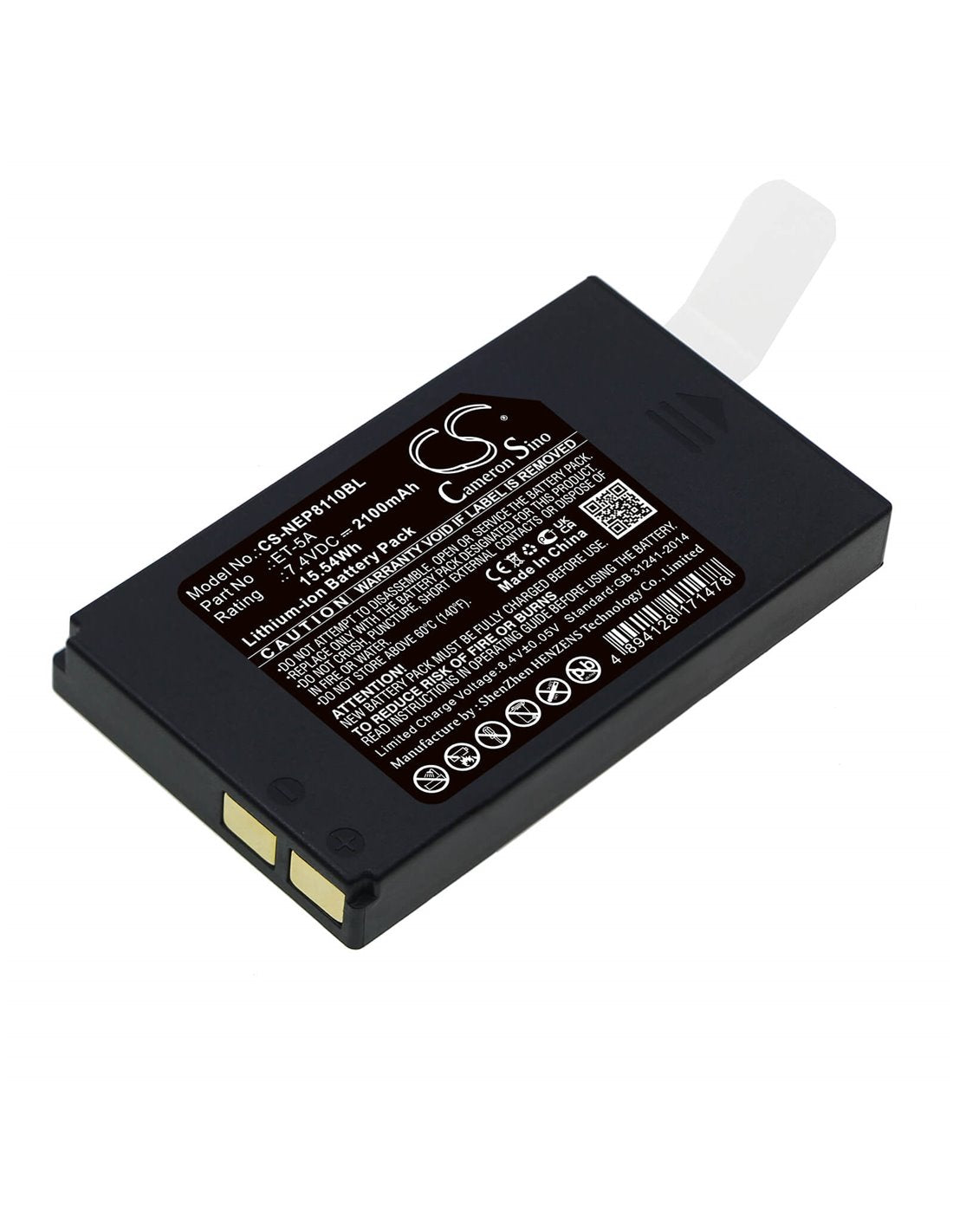 Li-ion Battery fits Newpos, New 8110, New8110 7.4V, 2100mAh / 15.54Wh Payment Terminal Cameron Sino Technology Limited