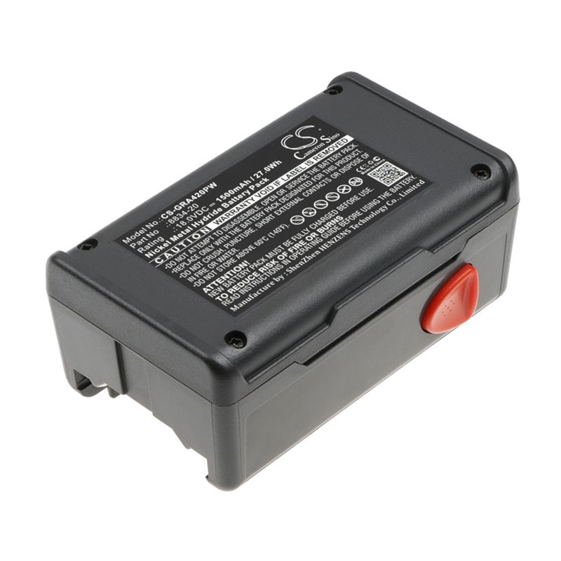 Ni-mh Battery Fits Gardena, 648844, 648872, Heckenschere Easycut 42 Accu 18.0v, 1500mah Gardening Tools Cameron Sino Technology Limited