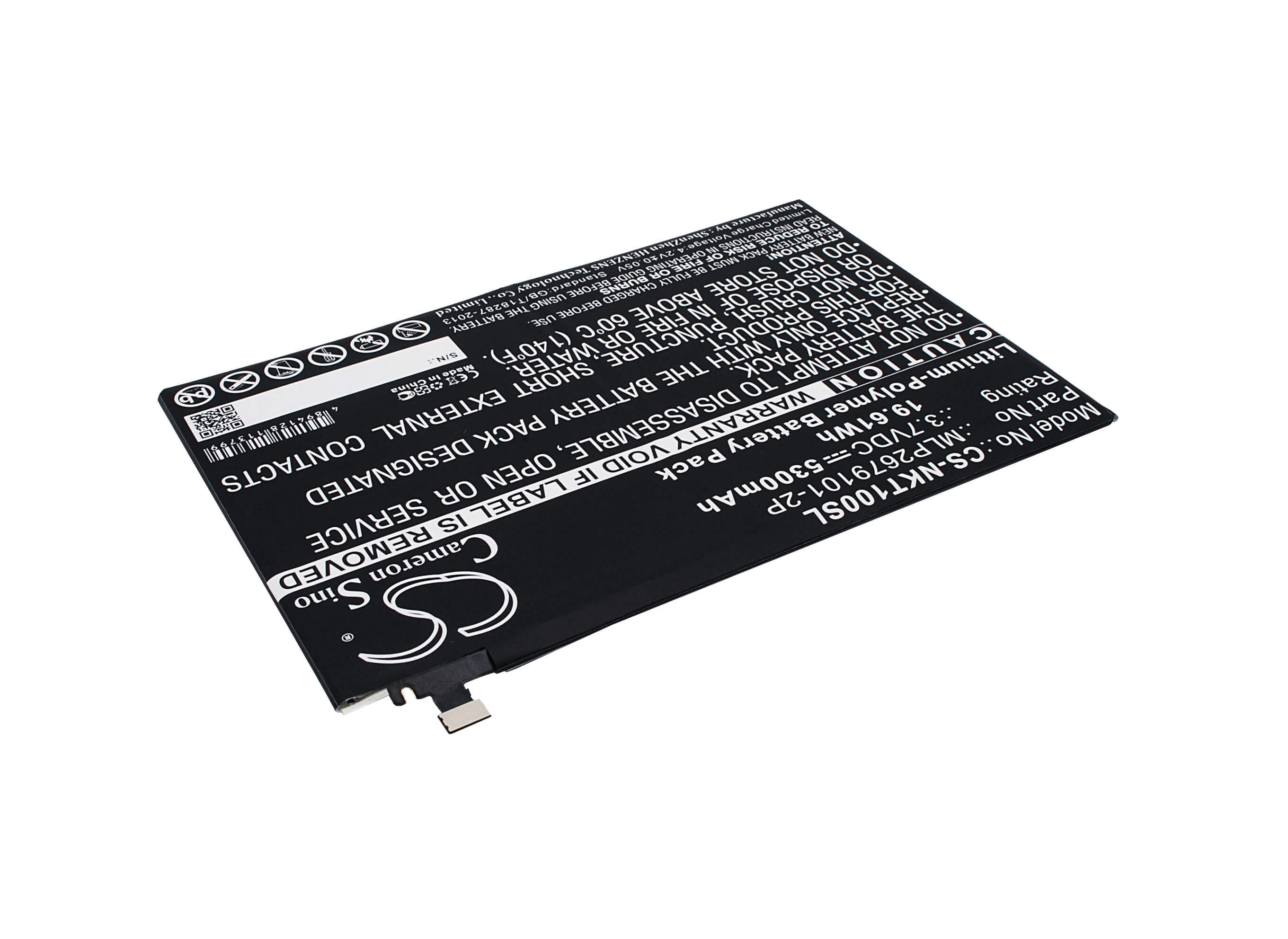 Li-Polymer Battery fits Nokia, N1, N1s 3.7V, 5300mAh / 19.61Wh Cameron Sino Technology Limited