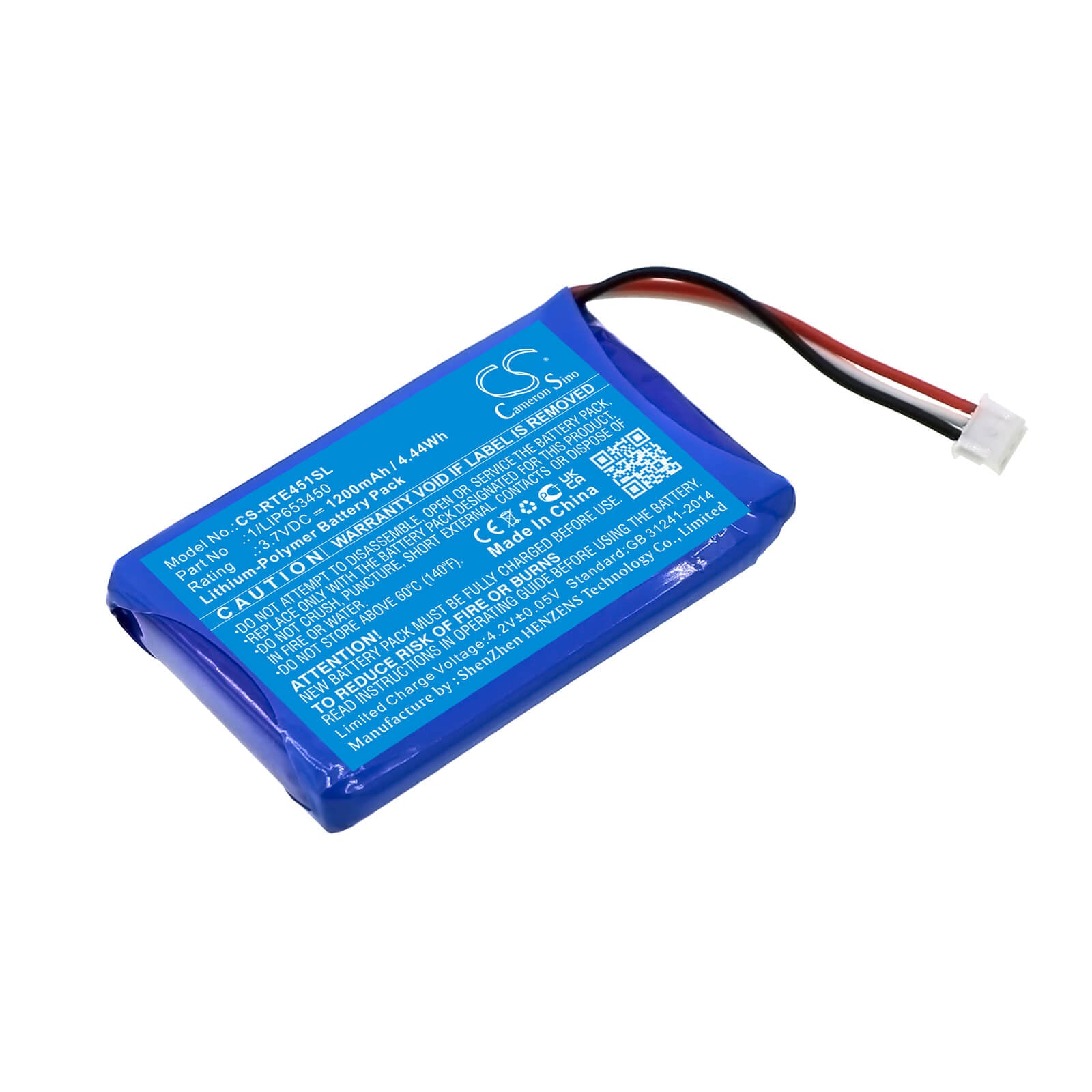 Li-Polymer Battery fits Range Rover, Ah42-19g291-aa, Lr 02 31 91 3.7V, 1200mAh / 4.44Wh Touch Screen Remote Control Cameron Sino Technology Limited