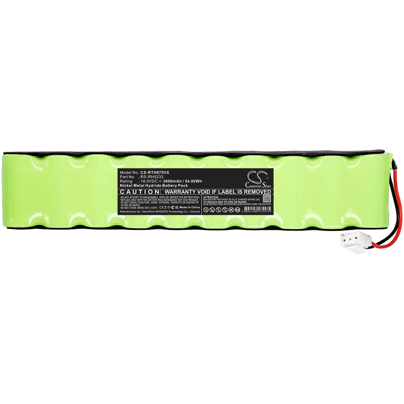 Ni-MH Battery fits Rowenta, 2210017128, 2210017132 18.0V, 3000mAh / 54.00Wh Vacuum Cameron Sino Technology Limited