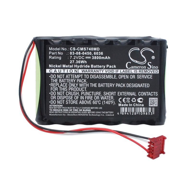 Ni-mh Battery Fits Cas Medical, 740 Vital Signs Monitor, 750 Vital Signs Monitor, 940x Monitor 7.2v, 3800mah Medical Cameron Sino Technology Limited
