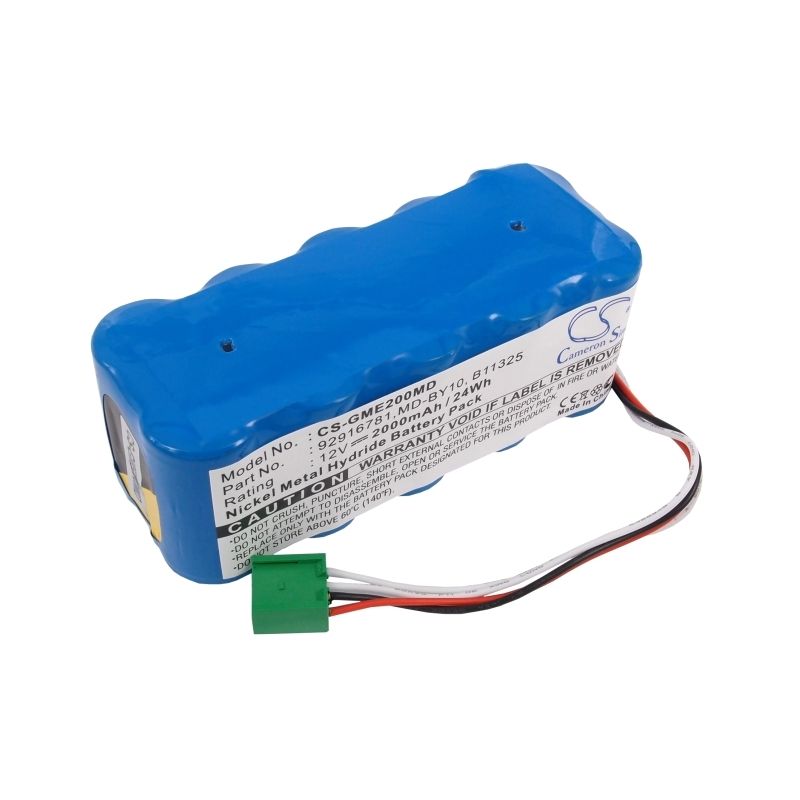 Ni-MH Battery fits Ge, Dash 2000, Dash2000, Marquette Medical Systems Dash 2000 12.0V, 2000mAh Medical Cameron Sino Technology Limited
