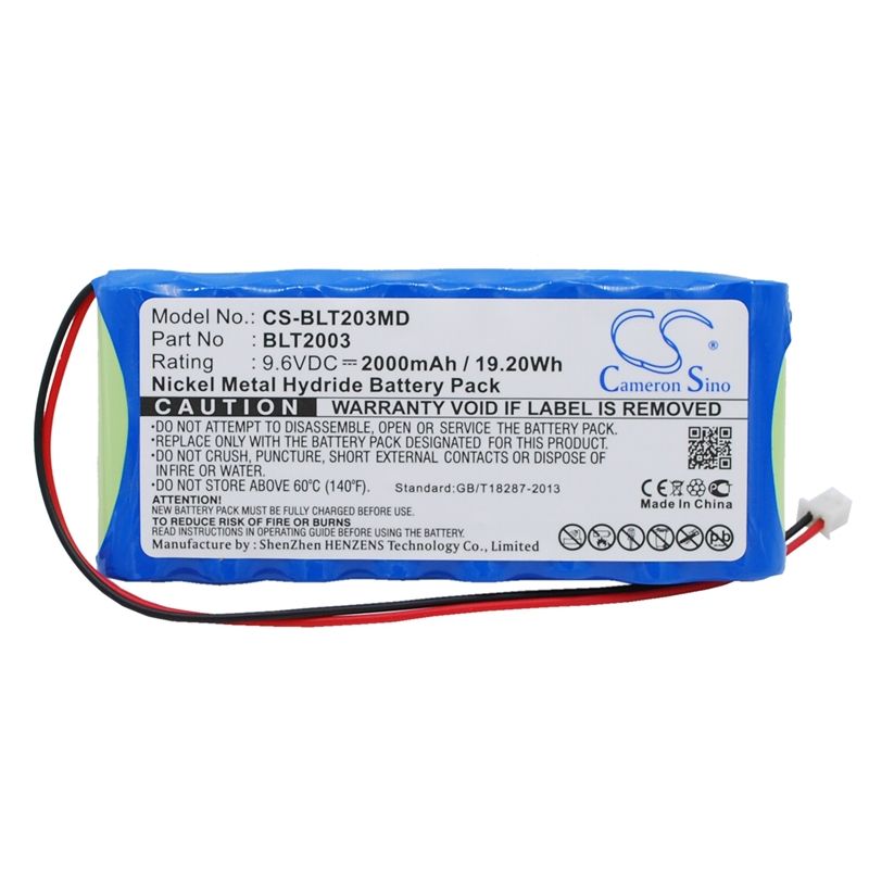Ni-MH Battery fits Biolat, Blt2003, Blt2003 Ecg Ekg, 9.6V, 2000mAh Medical Cameron Sino Technology Limited