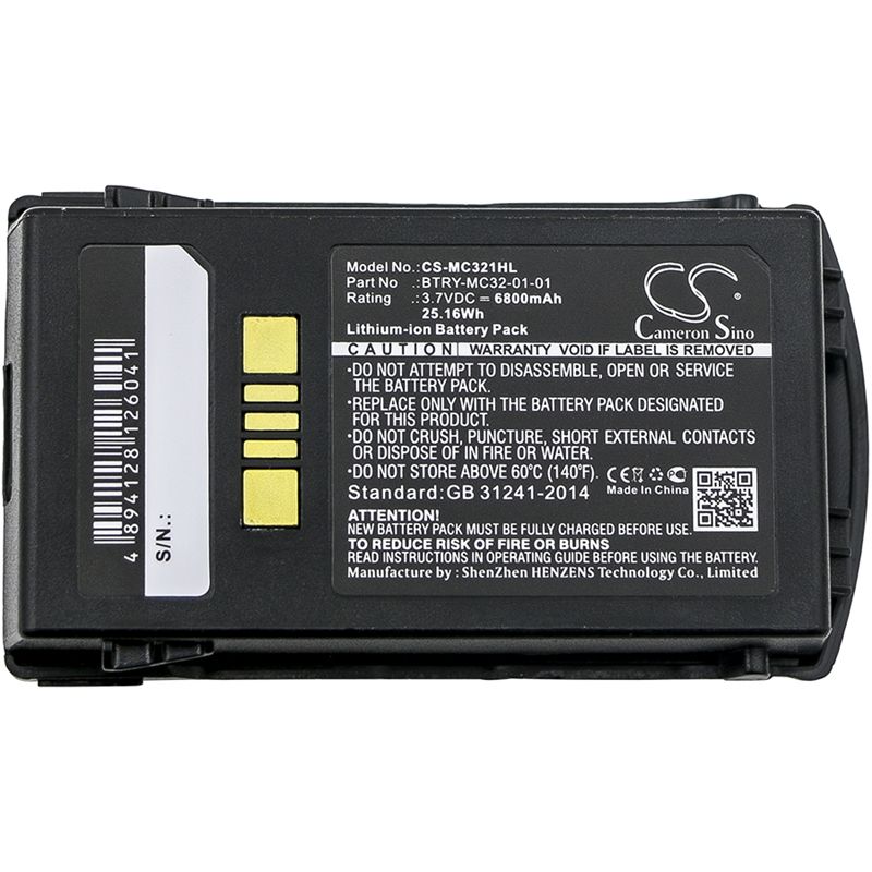 6800Mah, Li-ion Battery fits Motorola, Mc3200, Mc32n0, Zebra 3.7V Barcode Scanner Cameron Sino Technology Limited