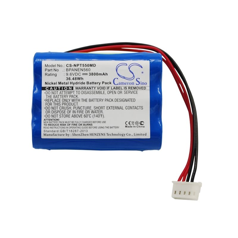 Ni-MH Battery fits Nellcor Puritan Bennett, N550b, N-550b Pulse Oximeter, N560 9.6V, 3800mAh Medical Cameron Sino Technology Limited