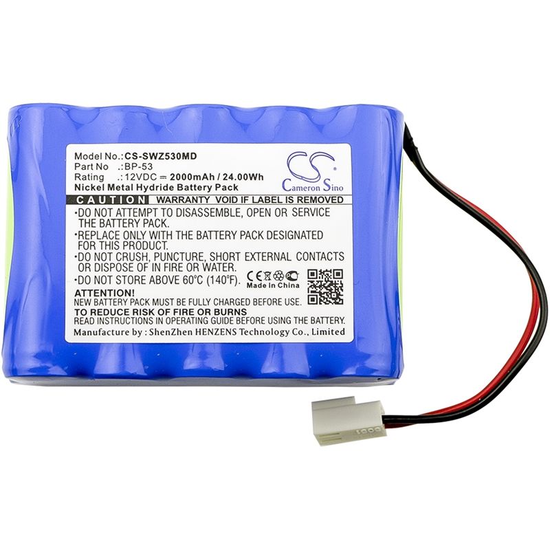 Ni-MH Battery fits Smiths, Corporation Top-5300, Oben Spritzenpumpe 2200, Top Infusion Pumps 2200 12V, 2000mAh Medical Cameron Sino Technology Limited