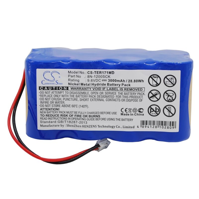 Ni-MH Battery fits Terumo, Infusion Pump Te-171, Infusion Pump Te-172, Te-171 9.6V, 3000mAh Medical Cameron Sino Technology Limited