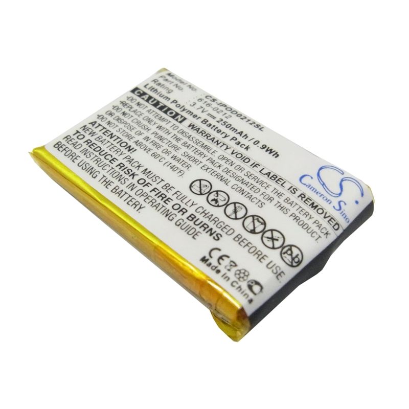 Li-Polymer Battery fits Apple, Ipod Shuffle, Ipod Shuffle Mb226ll/a, Ipod Shuffle Mb228ll/a 3.7V, 250mAh Media Player Cameron Sino Technology Limited