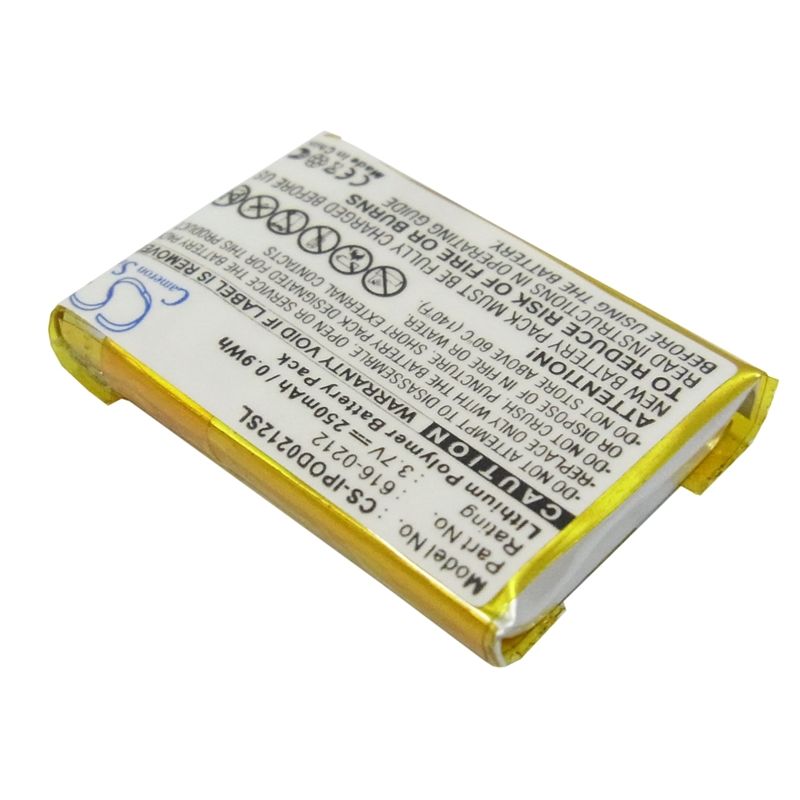 Li-Polymer Battery fits Apple, Ipod Shuffle, Ipod Shuffle Mb226ll/a, Ipod Shuffle Mb228ll/a 3.7V, 250mAh Media Player Cameron Sino Technology Limited
