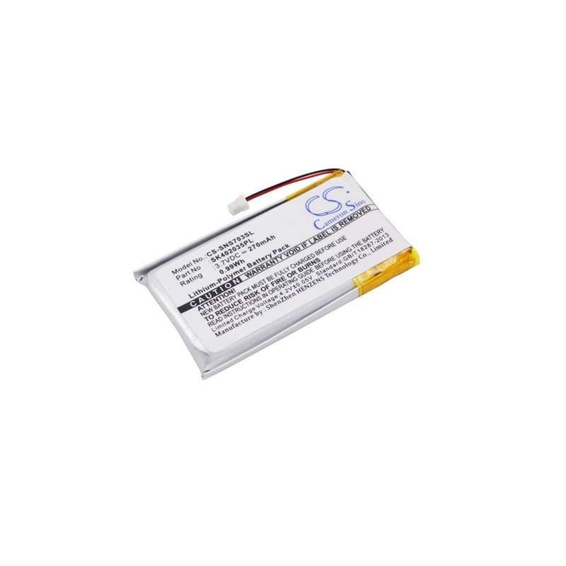 Li-Polymer Battery fits Sony, Nw-s603f, Nw-s703f, Nw-s705f 3.7V, 270mAh Media Player Cameron Sino Technology Limited