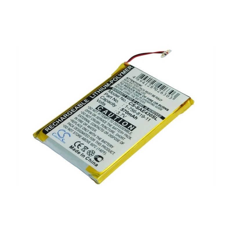 Li-Polymer Battery fits Sony, Nw-e435, Nw-e435f, Nwz-e436 3.7V, 570mAh Media Player Cameron Sino Technology Limited