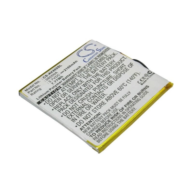 Li-Polymer Battery fits Archos, Av405, Av405 Protable Media Player 2gb, Av405 Protable Media Player 4gb 3.7V, 2100mAh Computer Cameron Sino Technology Limited (Suspended)