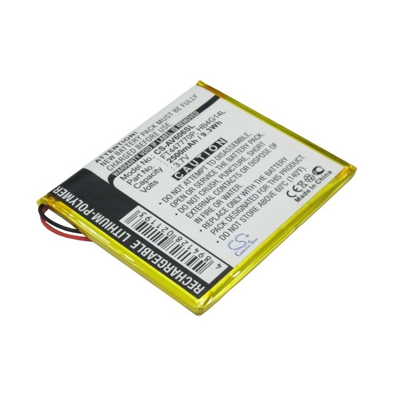 Li-Polymer Battery fits Archos, Av605 120gb, Av605 160gb, Av605 30gb 3.7V, 2500mAh Media Player Cameron Sino Technology Limited