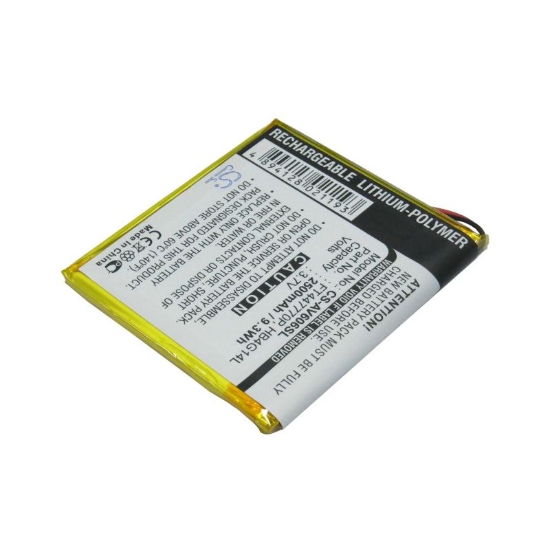 Li-Polymer Battery fits Archos, Av605 120gb, Av605 160gb, Av605 30gb 3.7V, 2500mAh Media Player Cameron Sino Technology Limited