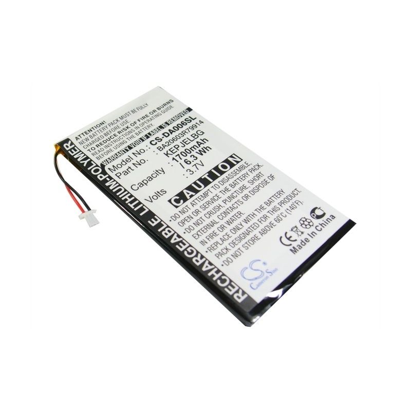 Li-polymer Battery Fits Creative, Zen Vision M, Zen Vision M Video, 3.7v, 1700mah Media Player Cameron Sino Technology Limited