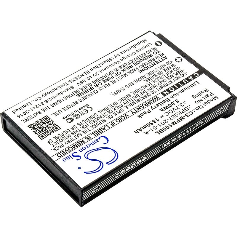 Li-ion Battery fits Motorola, Mpm100, Mpm-100, Verifone 3.7V, 1350mAh Payment Terminal Cameron Sino Technology Limited