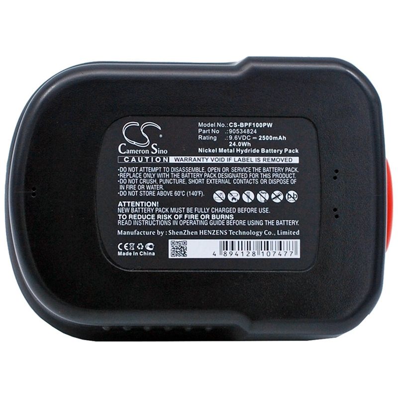 Ni-mh Battery Fits Black & Decker, FSB 14, HPB14, Hpb96 9.6v, 2500mah Power Tools Cameron Sino Technology Limited