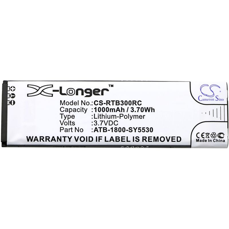 Li-polymer Battery Fits Rti, T2i, T2x, T3x 3.7v, 1000mah Remote Control Cameron Sino Technology Limited