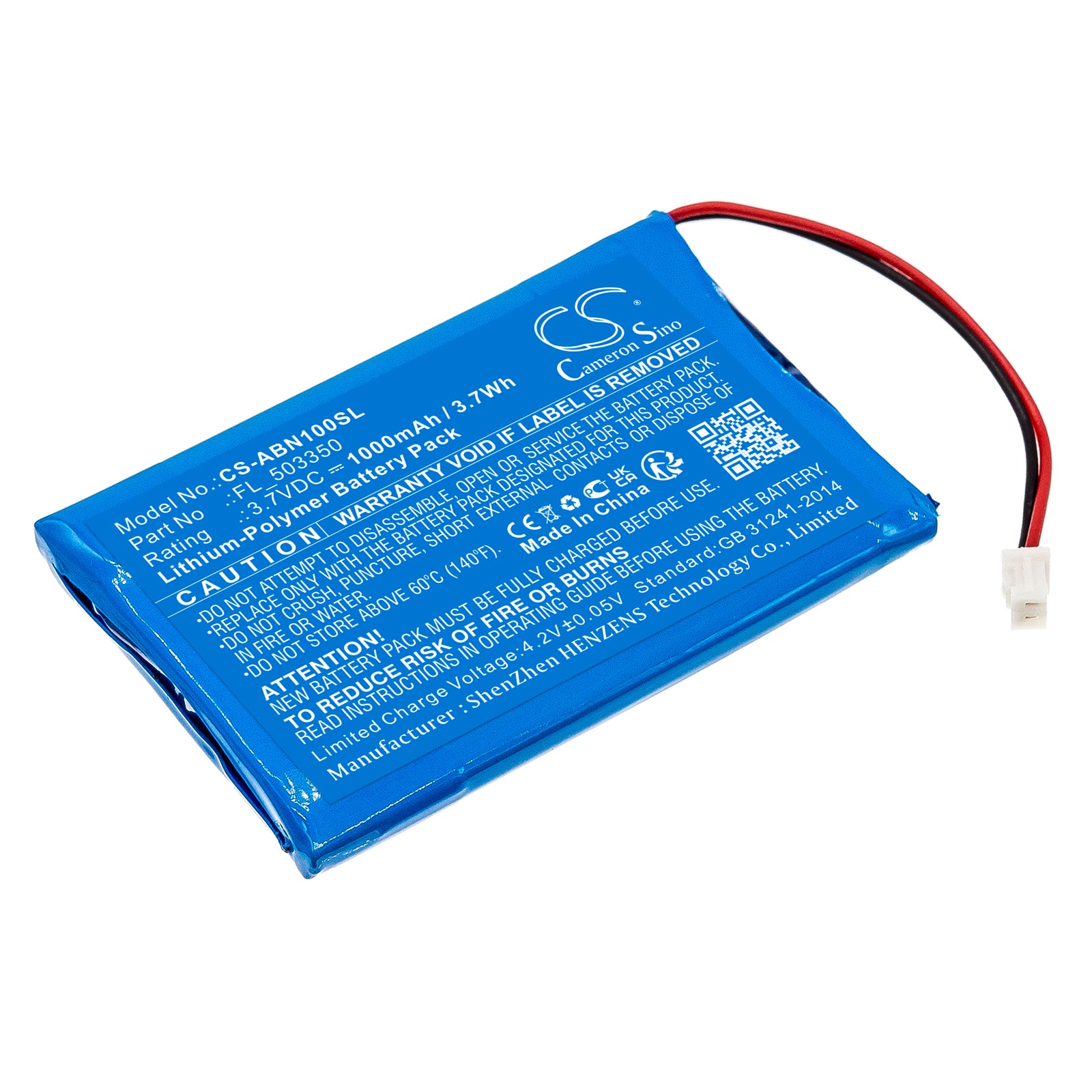 Li-Polymer, Game Console Battery fits Anbernic Rg Nano, 3.7V, 1000mAh Game Console Cameron Sino Technology Limited