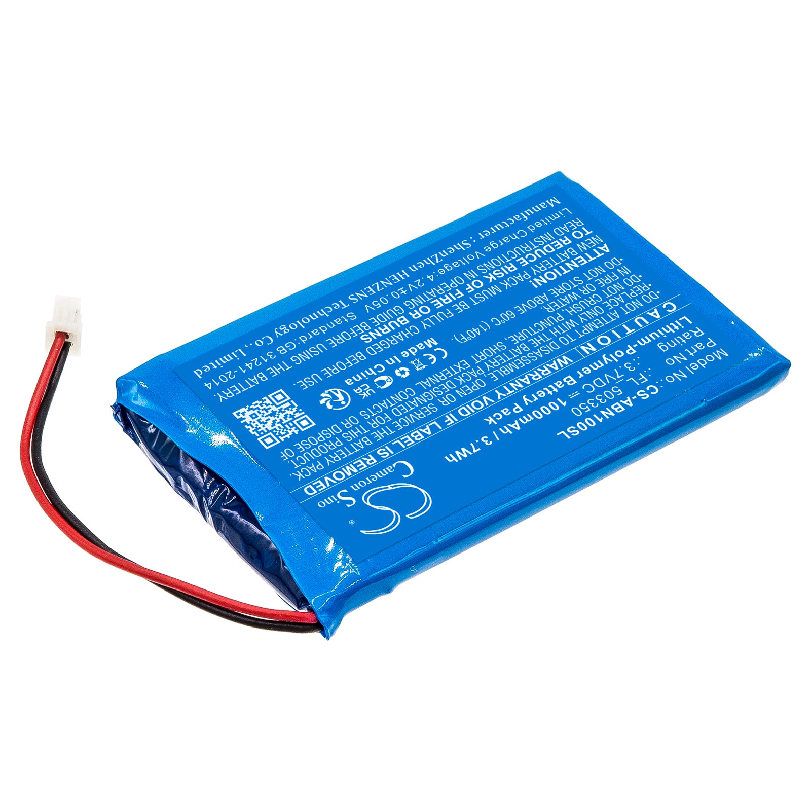 Li-Polymer, Game Console Battery fits Anbernic Rg Nano, 3.7V, 1000mAh Game Console Cameron Sino Technology Limited