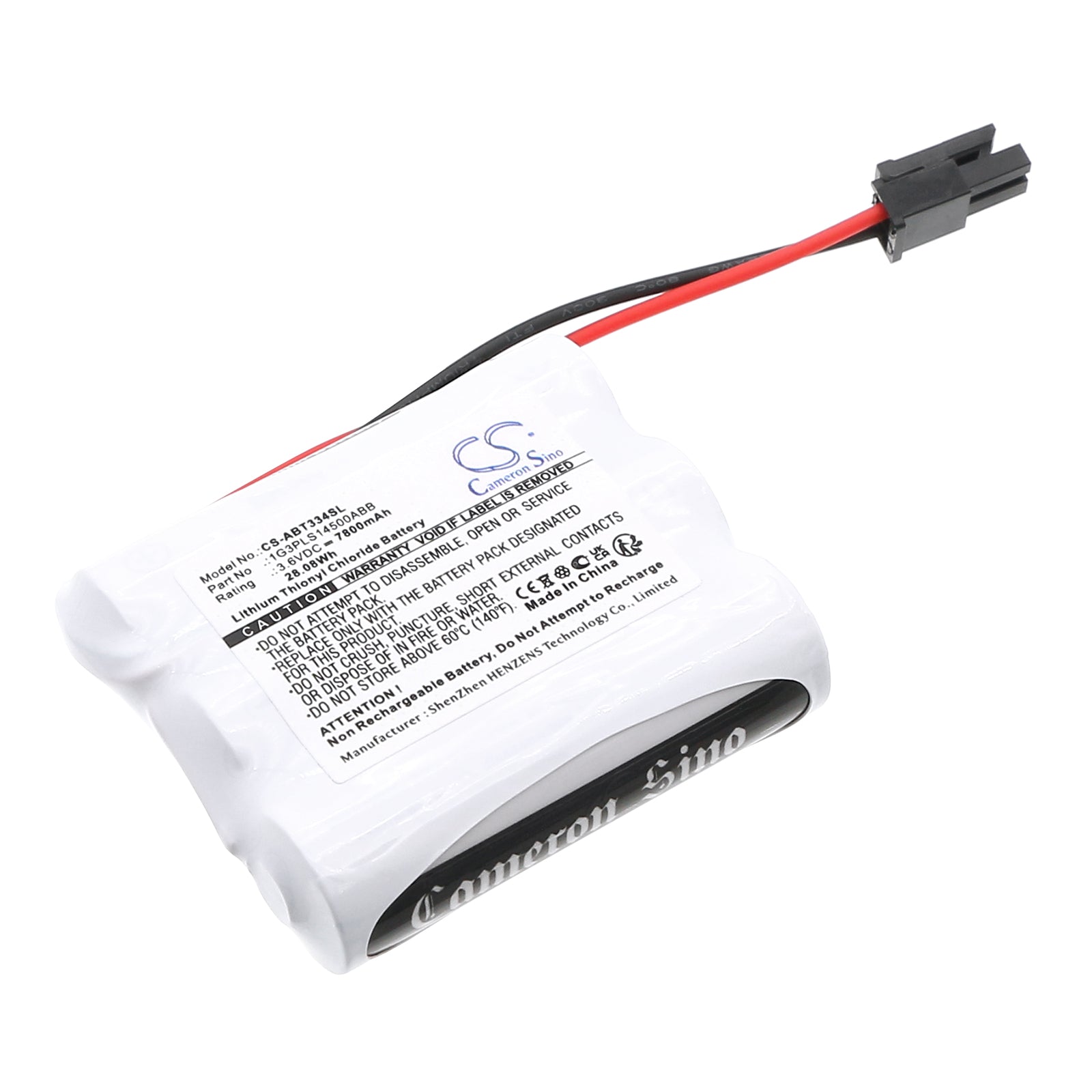 3.6V, Li-SOCl2, 7800mAh, Battery fits ABB 1G3PLS14500ABB, IRB 120, 28.08Wh PLC Cameron Sino Technology Limited