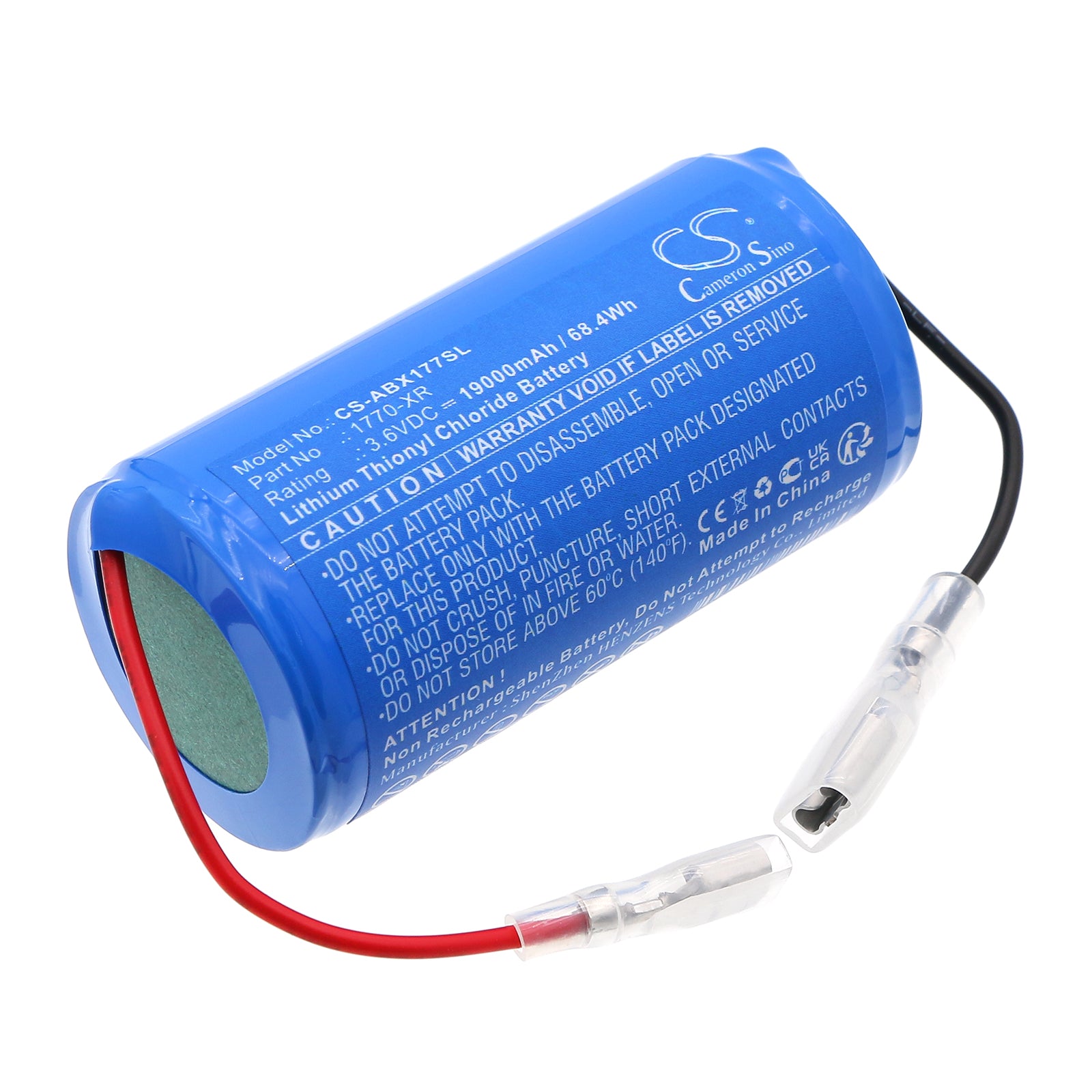 3.6V, Li-SOCl2, 19000mAh, Battery fits Allen-Bradley 1700-XR, 1770-XR, 68.4Wh PLC Cameron Sino Technology Limited