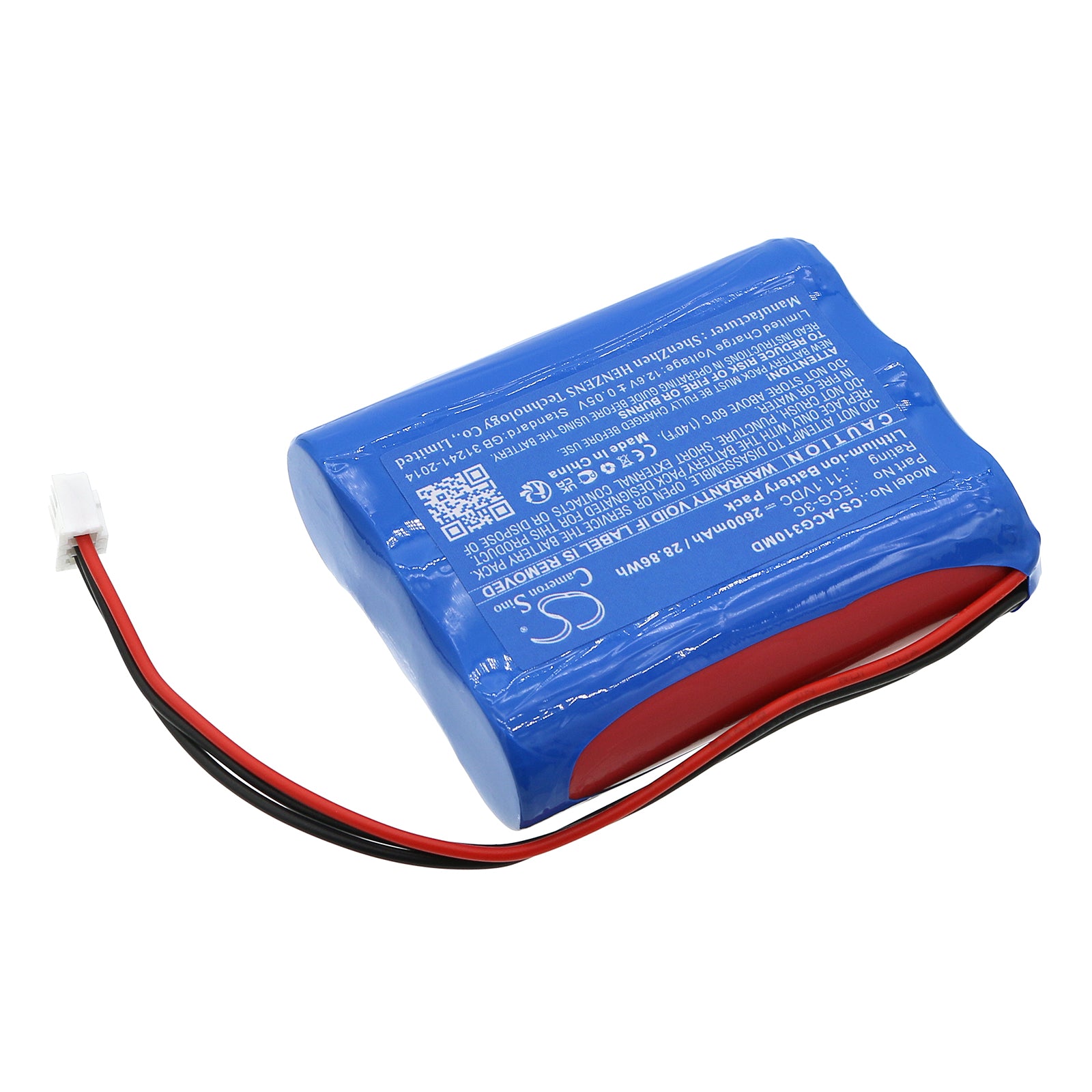 Li-ion, Medical Battery fits Aricon Ecg-3c, 11.1V, 2600mAh Medical Cameron Sino Technology Limited