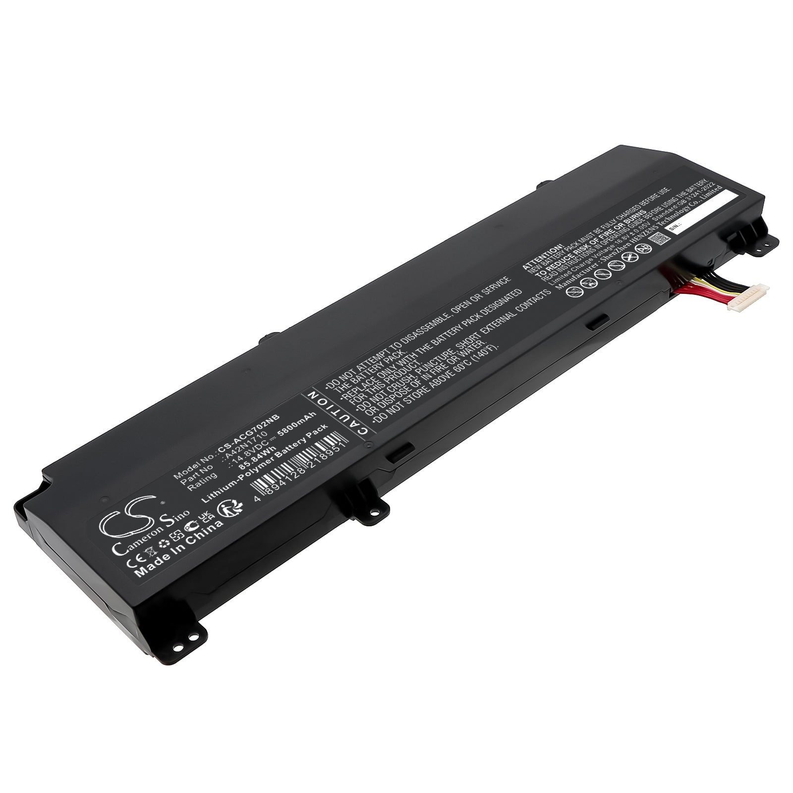 14.8V, Li-Polymer, 5800mAh, Battery fits Acer GL702VI, GL702VI-1A, 85.84Wh Notebook, Laptop Cameron Sino Technology Limited