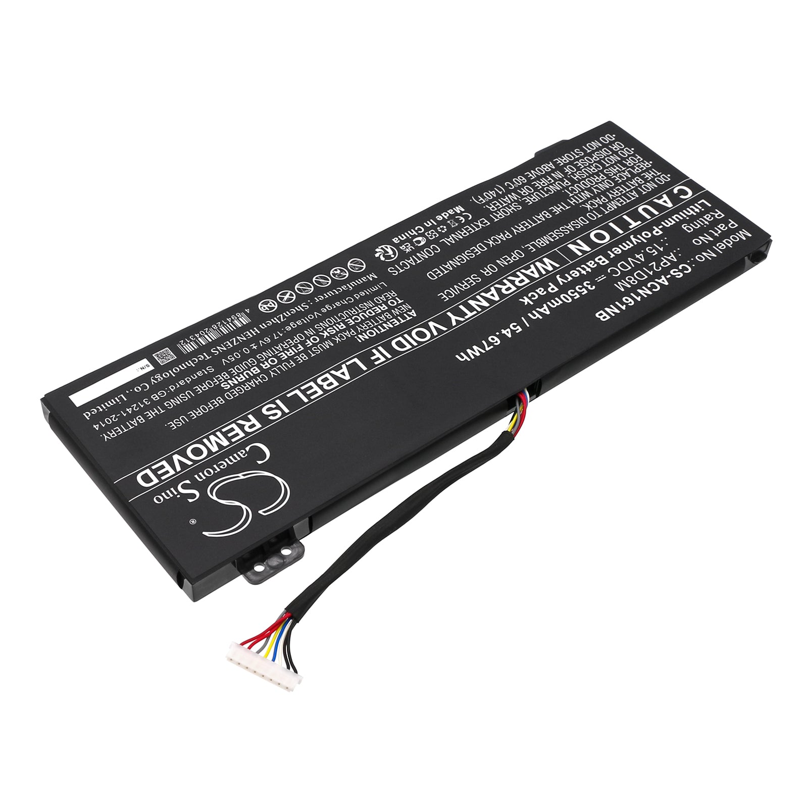 Li-ion, Notebook, Laptop Battery fits Acer An515-47, An515-58, 15.4V, 3550mAh Notebook, Laptop Cameron Sino Technology Limited
