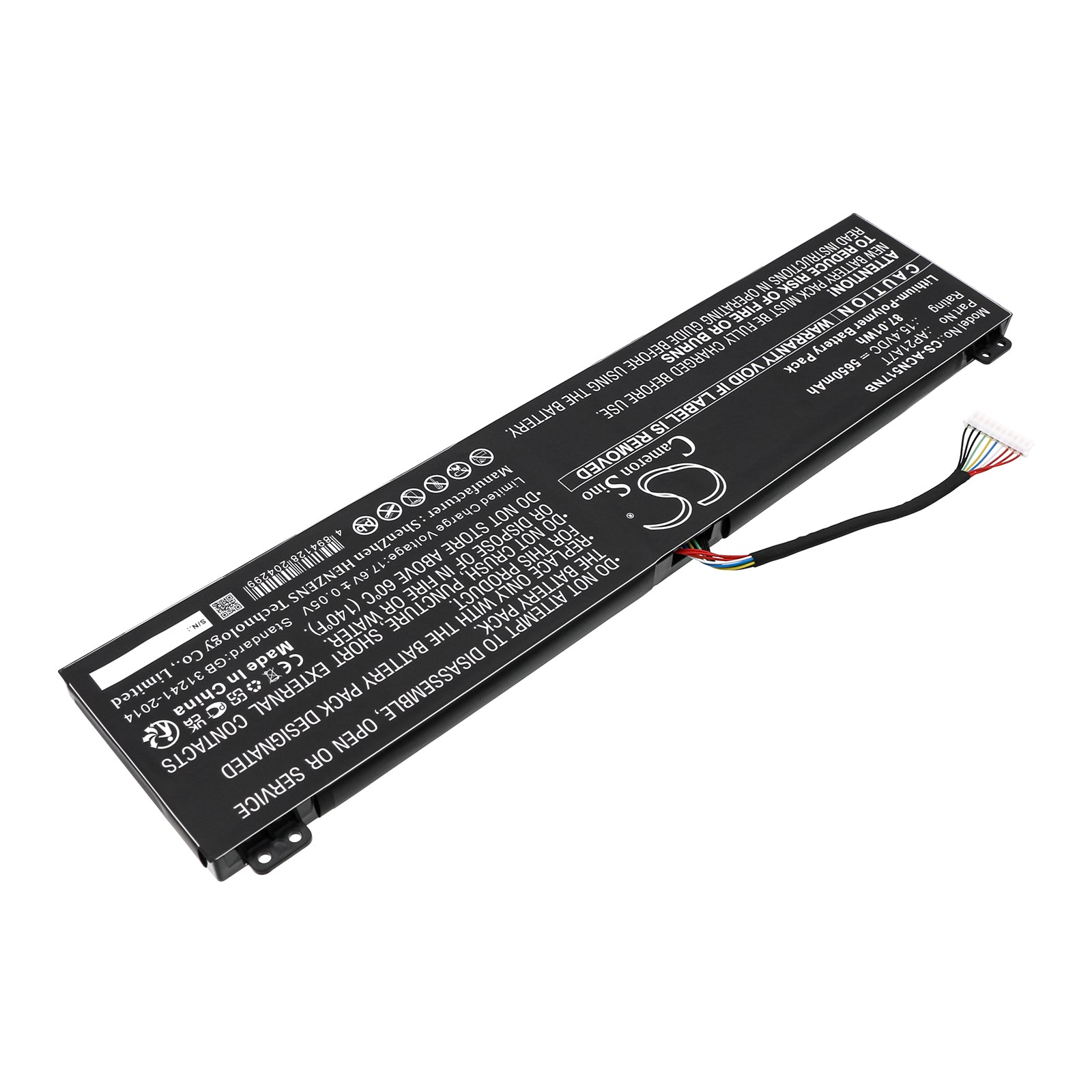 Li-ion, Notebook, Laptop Battery fits Acer Nitro 5 An517-55-50nf, Nitro 5 An517-55-50p0, 15.4V, 5650mAh Notebook, Laptop Cameron Sino Technology Limited