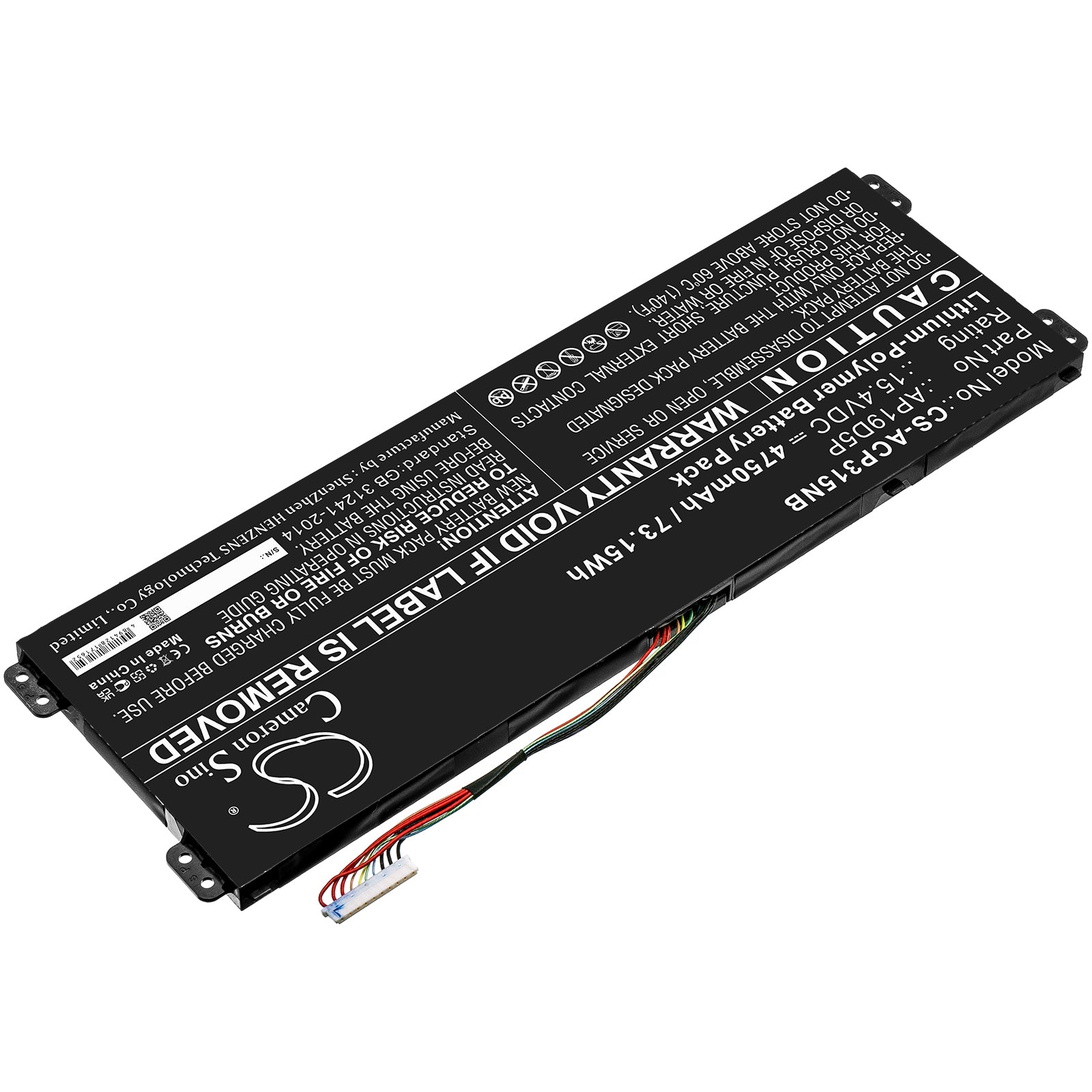 Li-Polymer, Notebook, Laptop Battery fits Acer Conceptd 3 Cn315-71-72j3, Conceptd 3 Cn315-71-74uw, 15.4V, 4750mAh Notebook, Laptop Cameron Sino Technology Limited