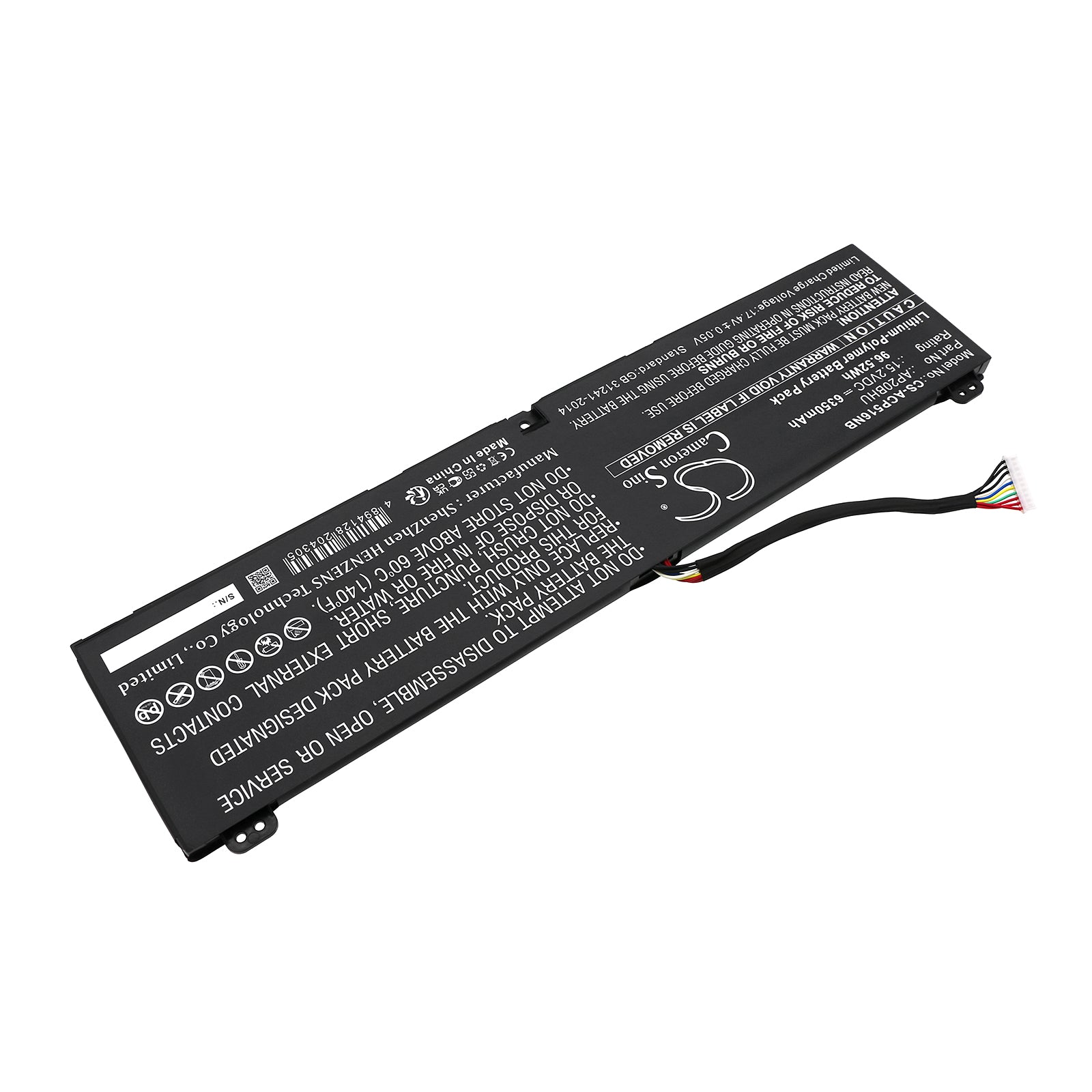 Li-ion, Notebook, Laptop Battery fits Acer Conceptd 5 Cn516-72g, Conceptd 5 Cn516-72g-74kq, 15.2V, 6350mAh Notebook, Laptop Cameron Sino Technology Limited