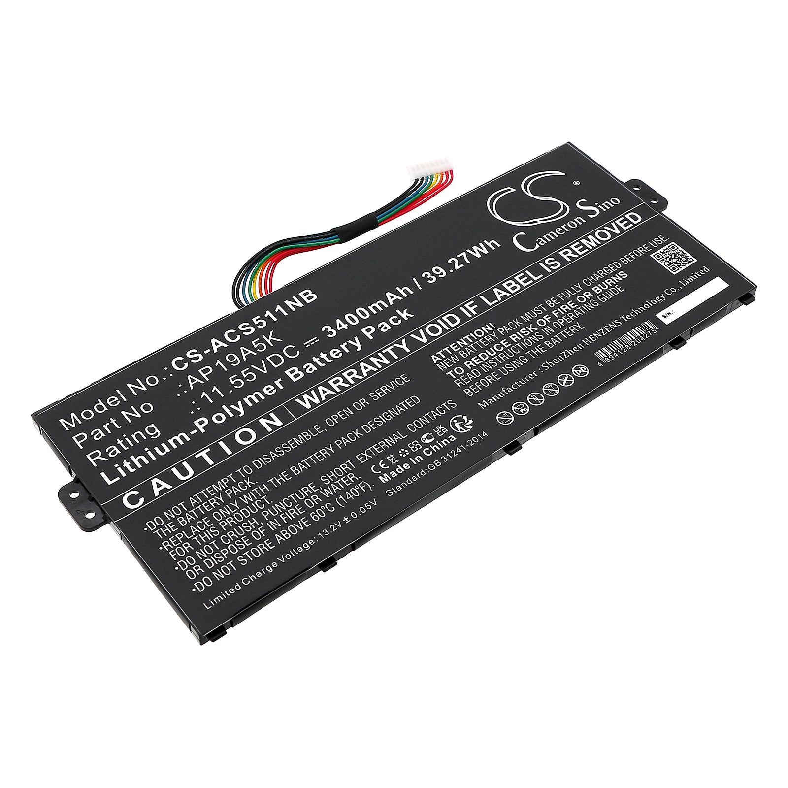 Li-Polymer, Notebook, Laptop Battery fits Acer Aspire 5 A515-43, Aspire 5 A515-54, 11.55V, 3400mAh Notebook, Laptop Cameron Sino Technology Limited