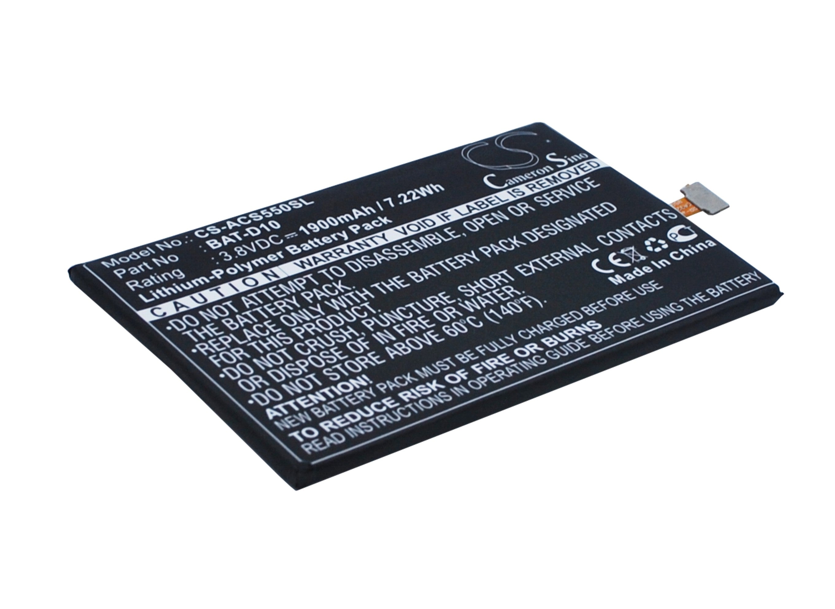 Li-Polymer, Mobile, SmartPhone Battery fits Acer Liquid Jade S, Liquid Jade Z, 3.8V, 1900mAh Mobile, SmartPhone Cameron Sino Technology Limited