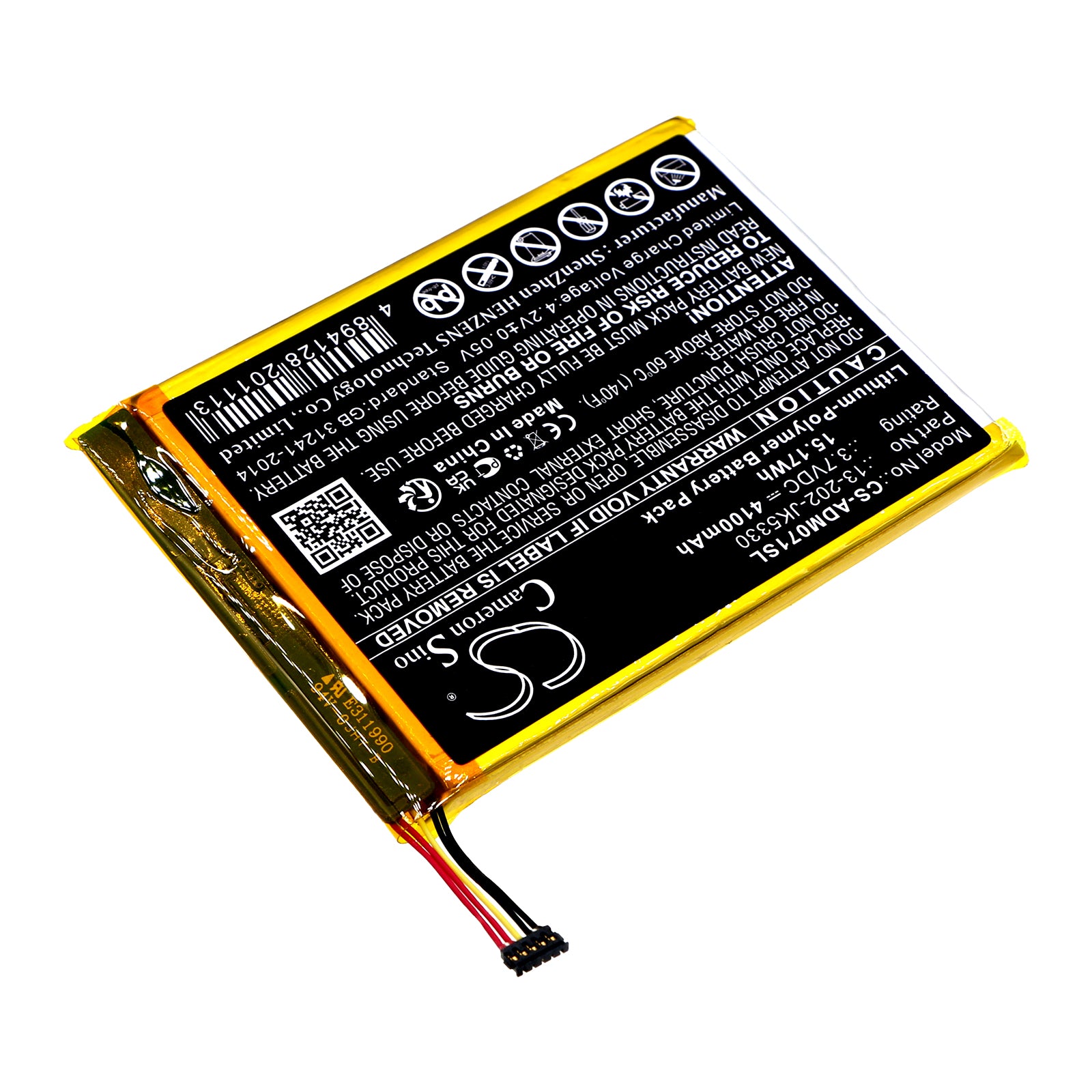 Li-Polymer, Tablet Battery fits Advantech Mica-071, Mica-071-051, 3.7V, 4100mAh Tablet Cameron Sino Technology Limited