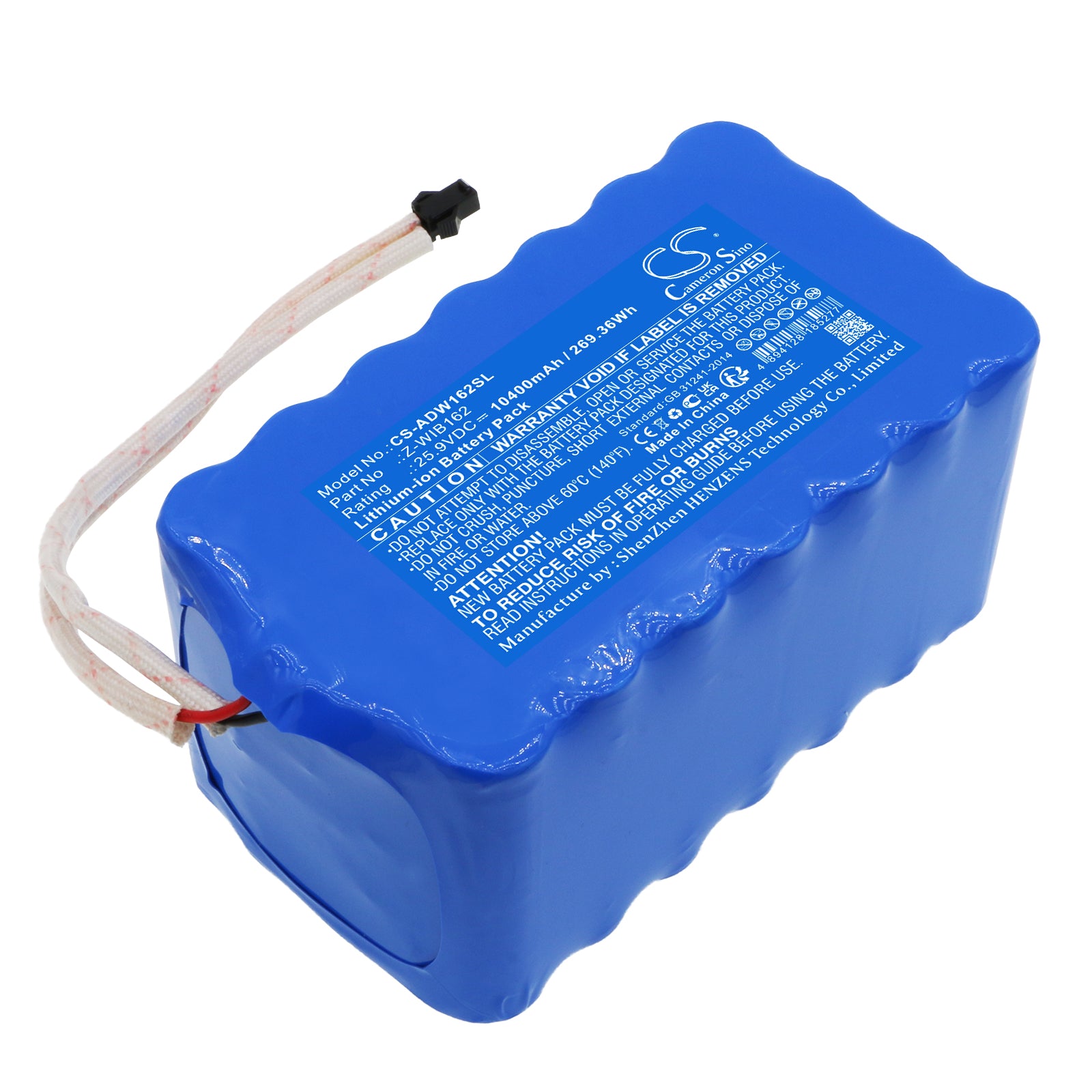 Li-ion, Lighting & Studio Battery fits American Dj Wifly Exr Hex Par, 25.9V, 10400mAh Lighting & Studio Cameron Sino Technology Limited