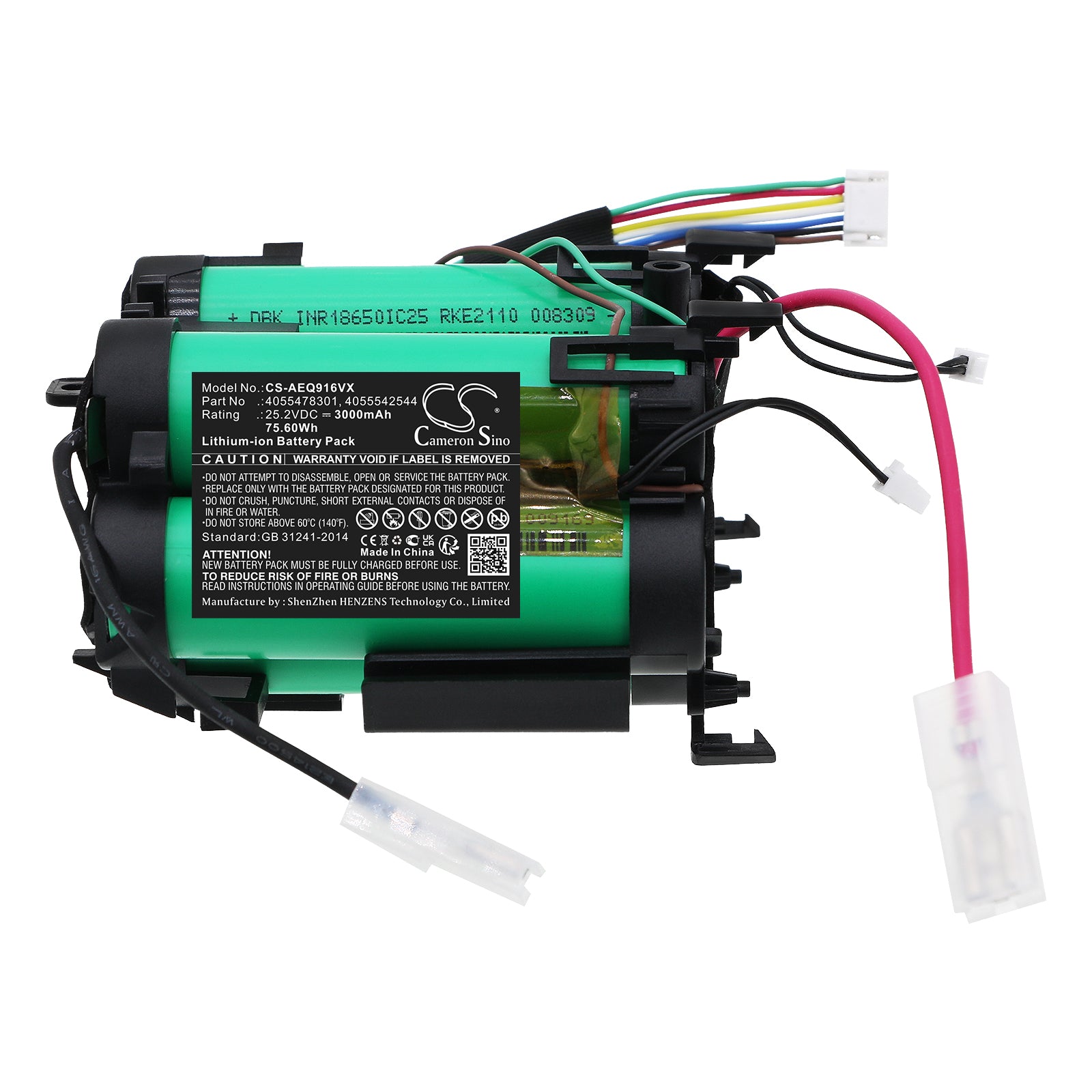 Li-ion, Vacuum Battery fits Aeg Aeg Qx 9 1 50 Ib, Pq91-50mb, 25.2V, 3000mAh Vacuum Cameron Sino Technology Limited