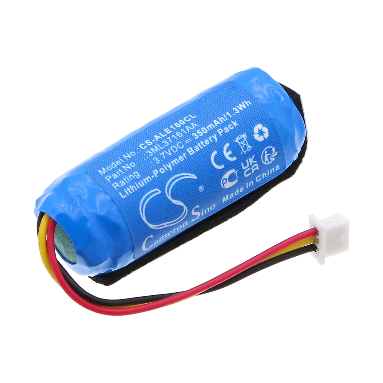 3.7V, Li-Polymer, 350mAh, Battery fits Alcatel-Lucent ALE-160 WB, ALE-161 WB, 1.3Wh Cordless Phone Cameron Sino Technology Limited