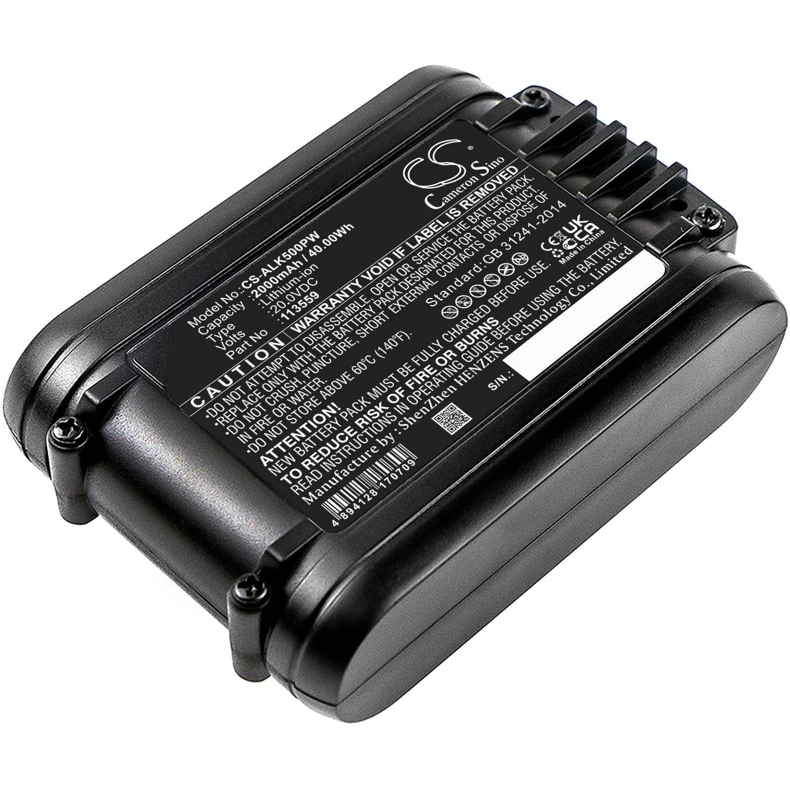 Li-ion, Lawn Mowers Battery fits Al-ko 34.8 Li Lawn Mover, Csa 2020 (113538), 20.0V, 2000mAh Lawn Mowers Cameron Sino Technology Limited