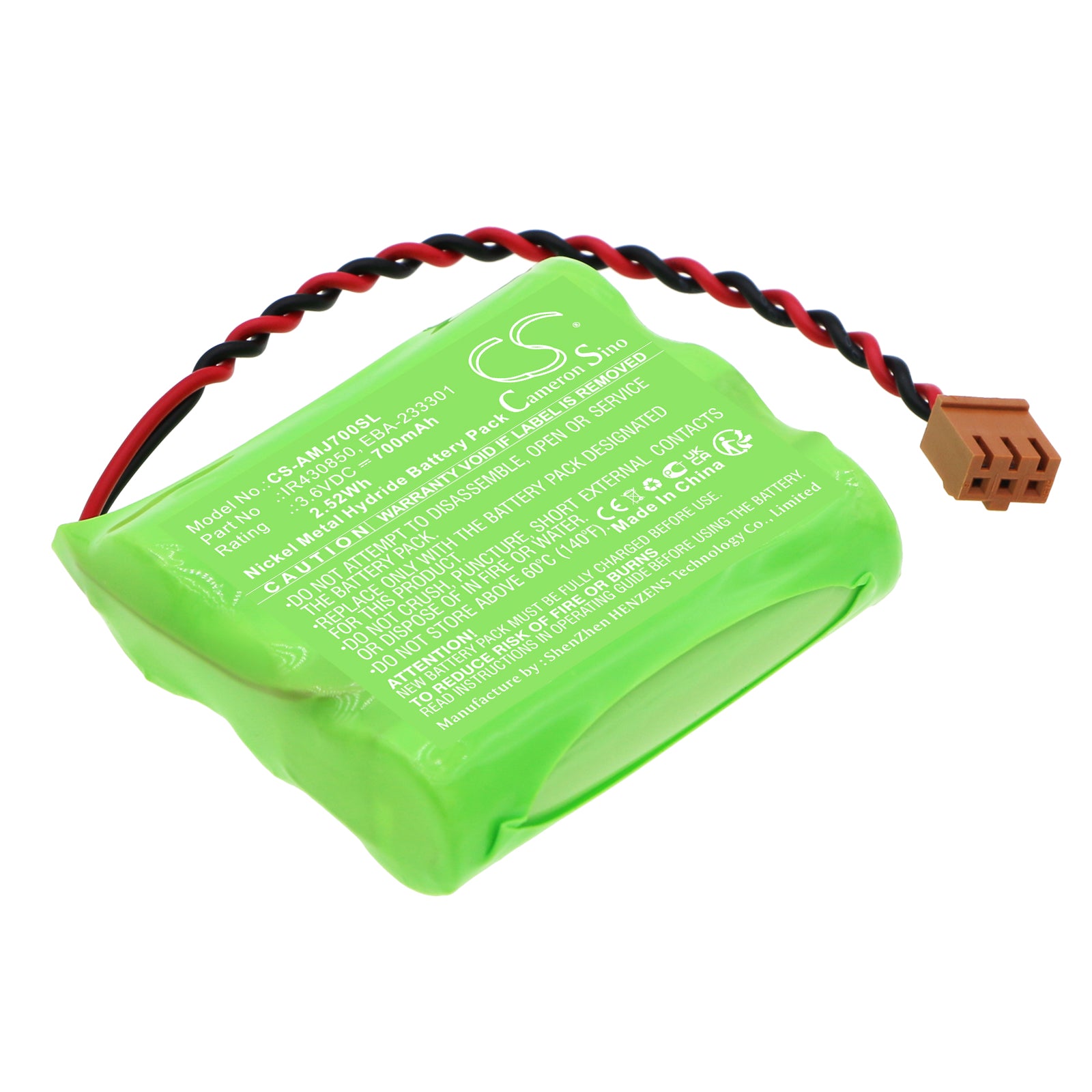 Ni-MH, Time Clock Battery fits Amano Mjr-7000, Mjr-7000ez, 3.6V, 700mAh Time Clock Cameron Sino Technology Limited