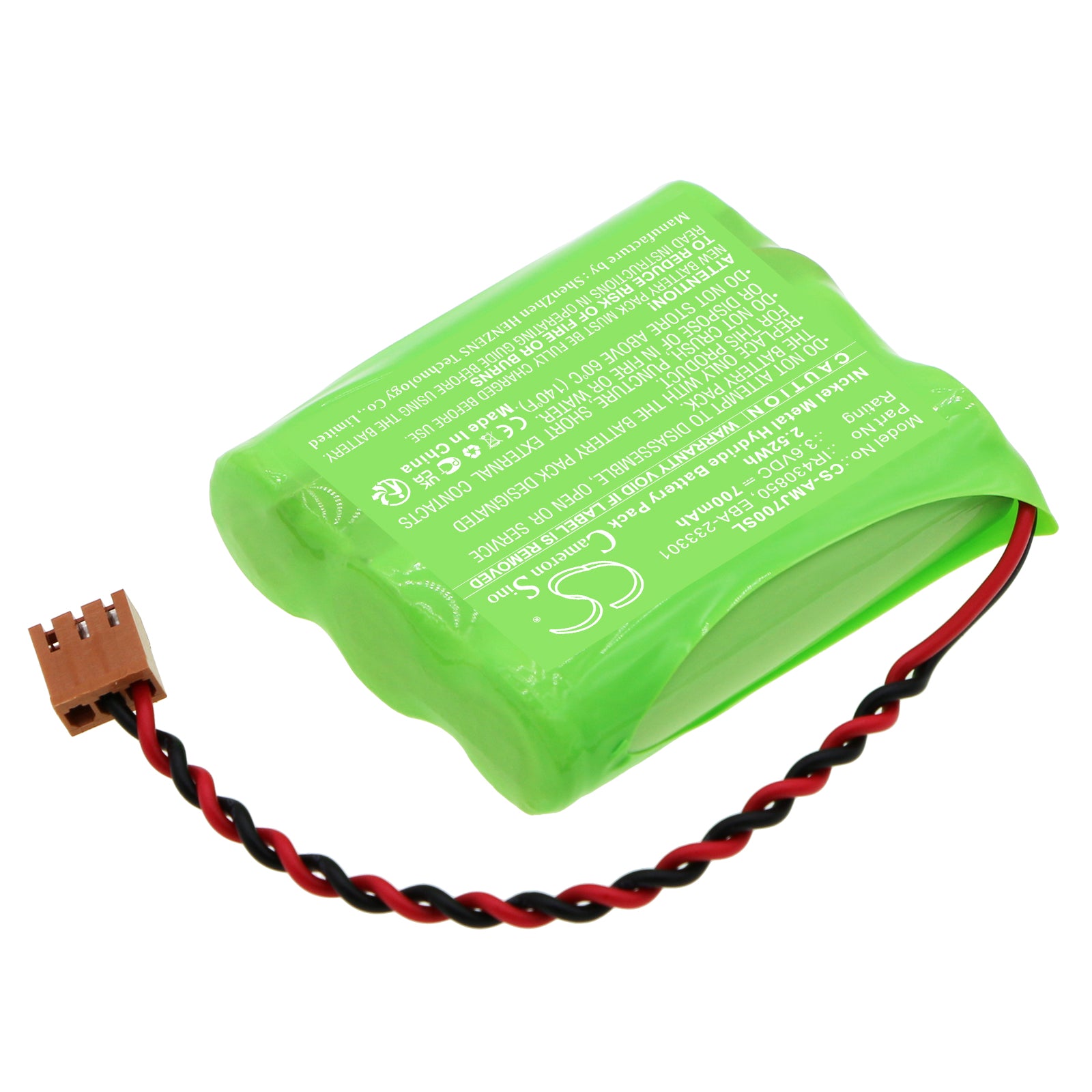 Ni-MH, Time Clock Battery fits Amano Mjr-7000, Mjr-7000ez, 3.6V, 700mAh Time Clock Cameron Sino Technology Limited