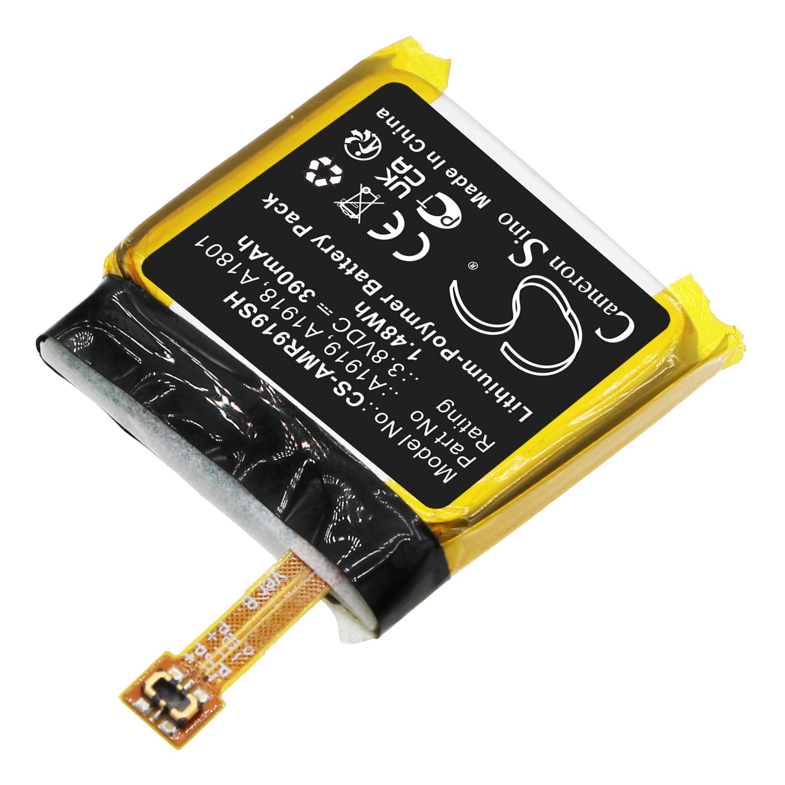 Li-Polymer, Smartwatch Battery fits Amazfit T-rex, 3.8V, 390mAh Smartwatch Cameron Sino Technology Limited