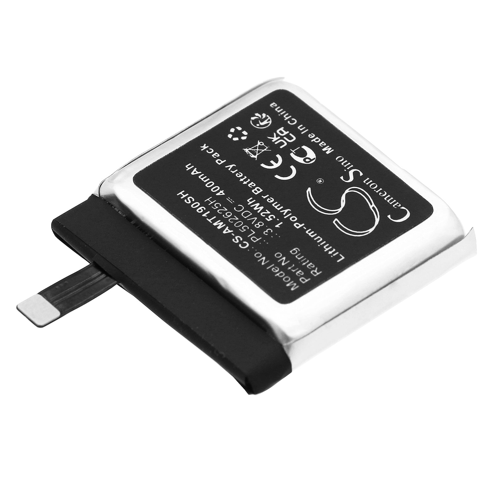 Li-Polymer, Smartwatch Battery fits Amazfit A19029, Gtr 47mm, 3.8V, 400mAh Smartwatch Cameron Sino Technology Limited