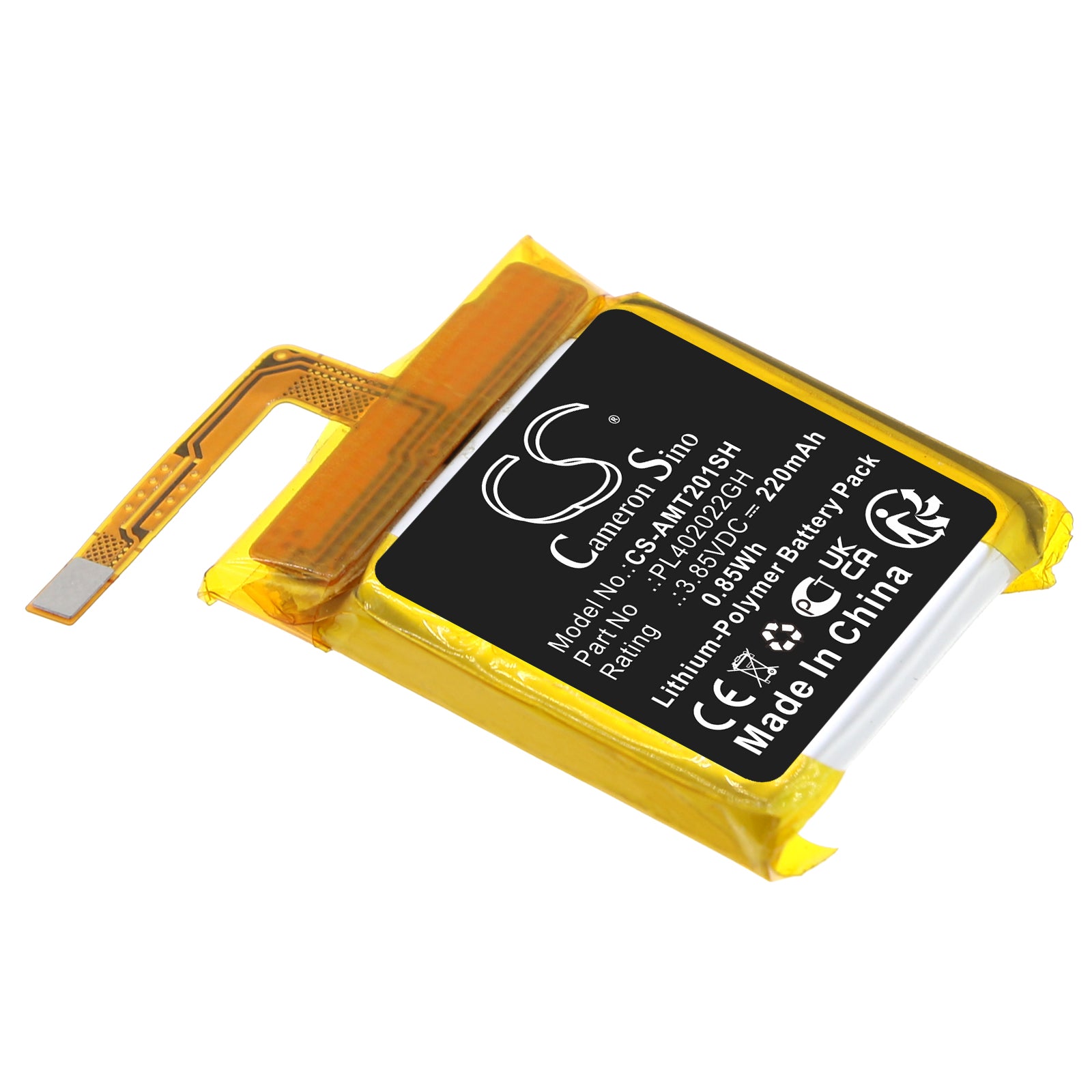 Li-Polymer, Smartwatch Battery fits Amazfit A2010, Gts 2 Mini, 3.85V, 220mAh Smartwatch Cameron Sino Technology Limited