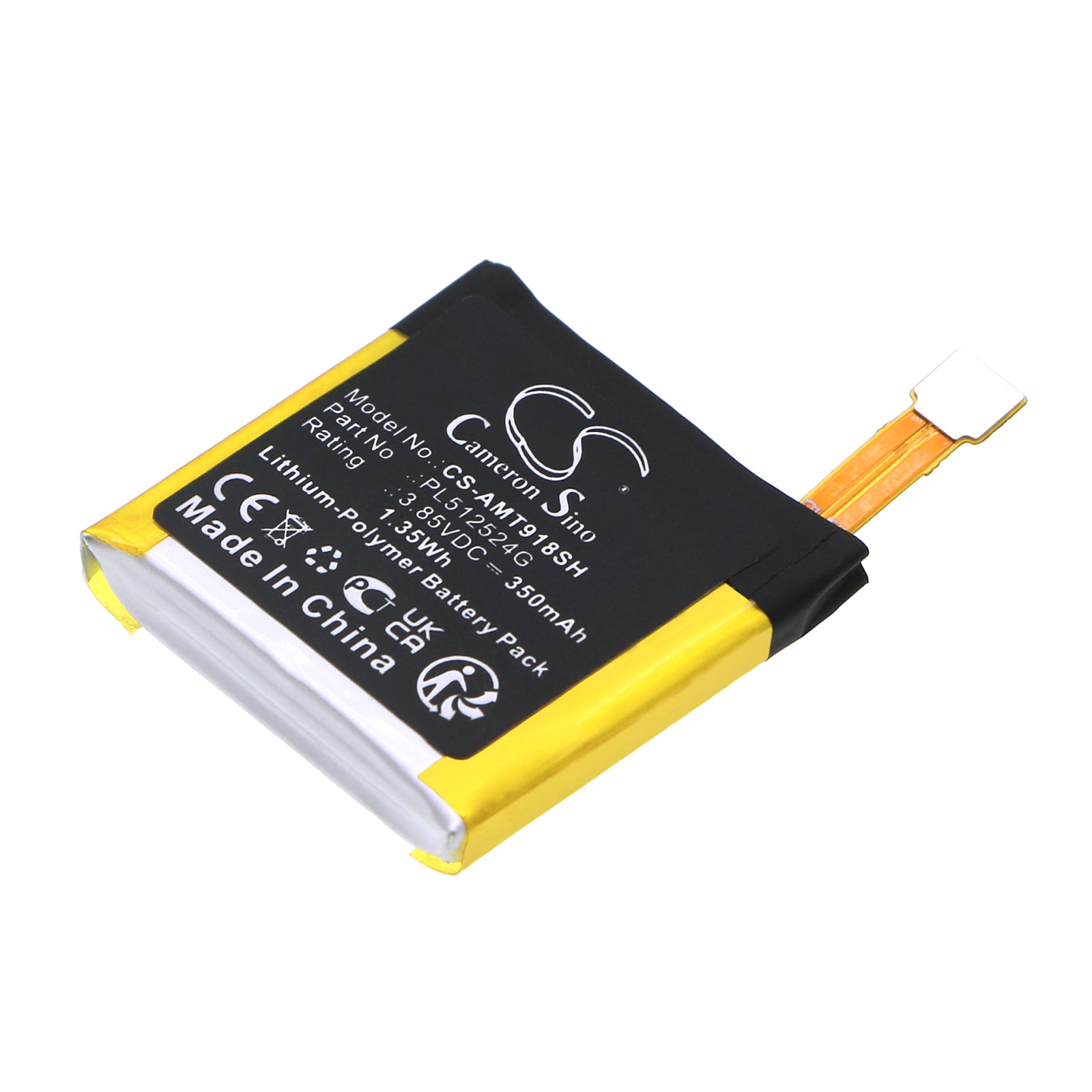 Li-Polymer, Smartwatch Battery fits Amazfit A1801, A1808, 3.85V, 350mAh Smartwatch Cameron Sino Technology Limited